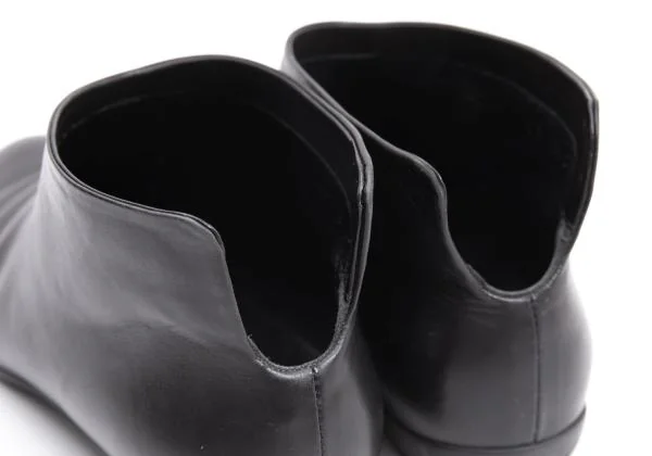 ヨウジヤマモト ファム×フェラガモ Salvatore Ferragamo for Yohji Yamamoto LUEUR レザーショートブーツ 黒6 1/2(24cm位) K-154571_005