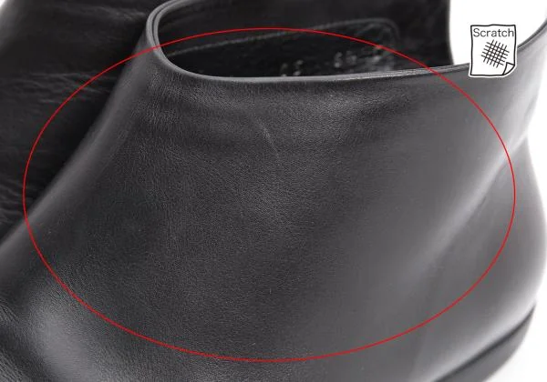 ヨウジヤマモト ファム×フェラガモ Salvatore Ferragamo for Yohji Yamamoto LUEUR レザーショートブーツ 黒6 1/2(24cm位) K-154571_007