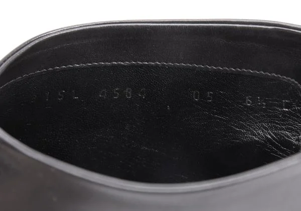 ヨウジヤマモト ファム×フェラガモ Salvatore Ferragamo for Yohji Yamamoto LUEUR レザーショートブーツ 黒6 1/2(24cm位) K-154571_013