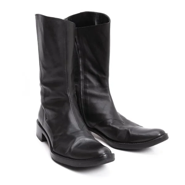 Yohji Yamamoto FEMME Leather Switching Boots Black 3(About US 7) K-154574_001