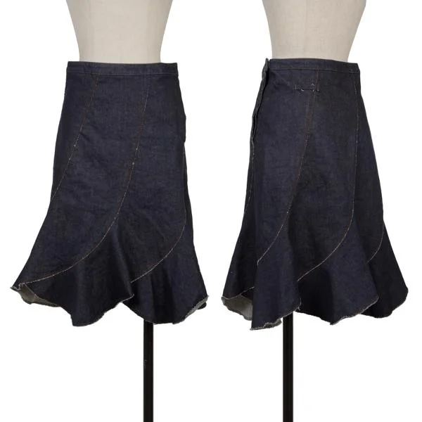 Jean Paul GAULTIER FEMME Stretch Denim Escargot Skirt  Indigo 40 K-154621_001