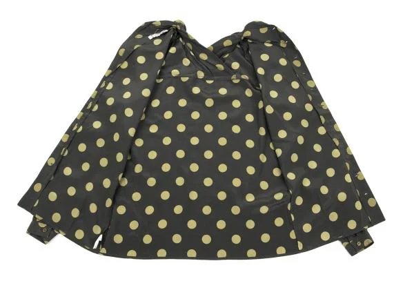 ジョルジオ アルマーニGIORGIO ARMANI シルクドットプリントカシュクールネックシャツ グレーマスタード38 K-154629_015
