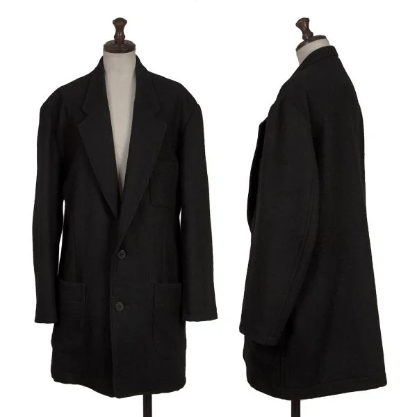 Y's Wool Twill Long Jacket Black M-L K-154630_001
