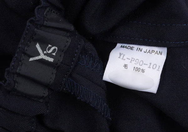 Y's Wool Gaba Hem Button Easy Pants K-154641_012
