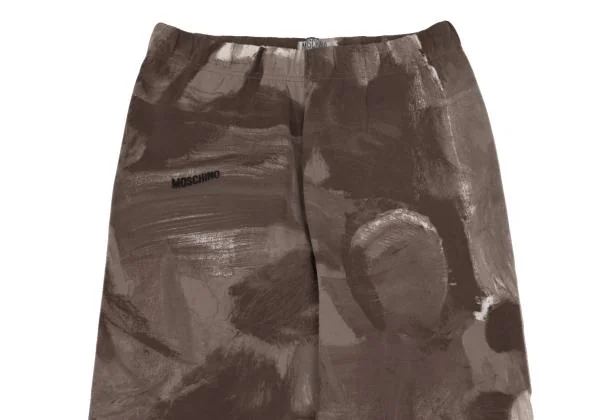 モスキーノMOSCHINO CALZE ポリストレッチ総柄レギンスパンツ モカオフ1 K-154665_002