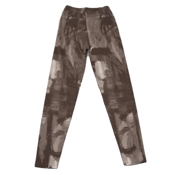 モスキーノMOSCHINO CALZE ポリストレッチ総柄レギンスパンツ モカオフ1 K-154665_007