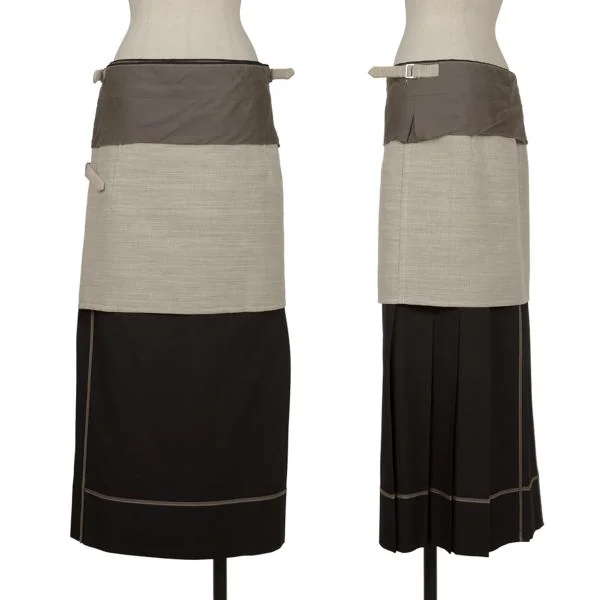 COMME des GARCONS Inside-out Design Pleated Wrap Skirt Black M K-154776_001