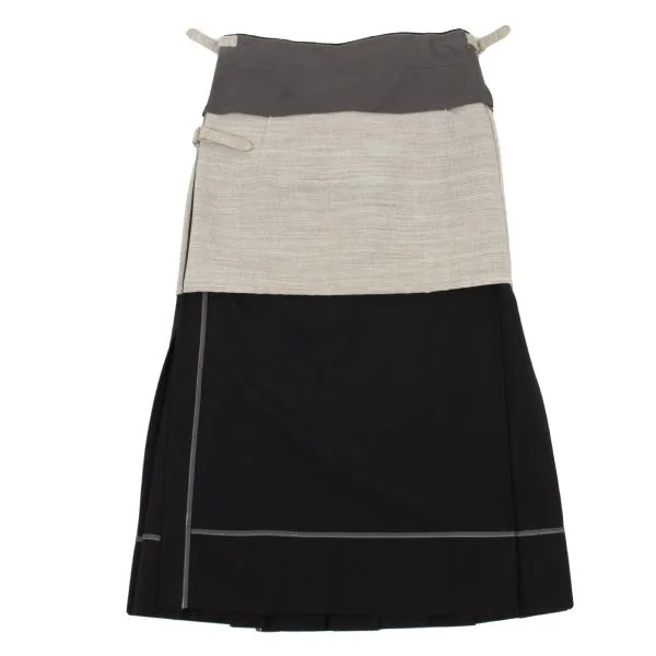 COMME des GARCONS Inside-out Design Pleated Wrap Skirt K-154776_002