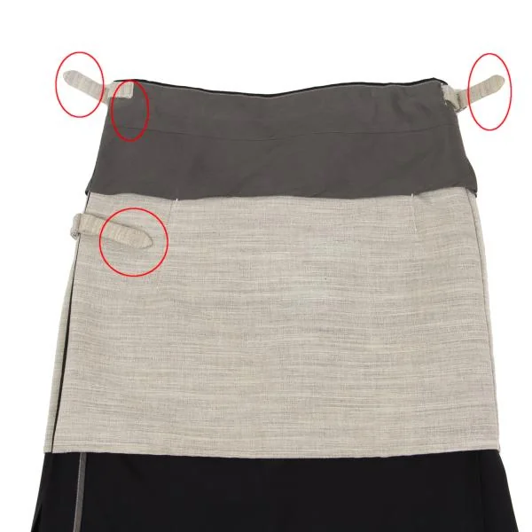 COMME des GARCONS Inside-out Design Pleated Wrap Skirt K-154776_003