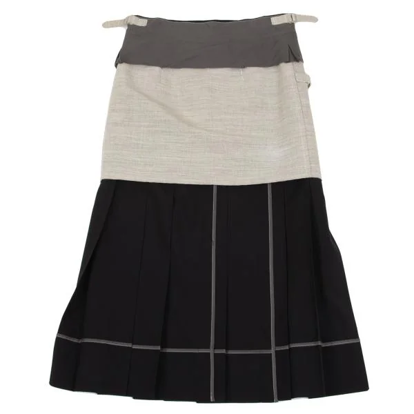 COMME des GARCONS Inside-out Design Pleated Wrap Skirt K-154776_014
