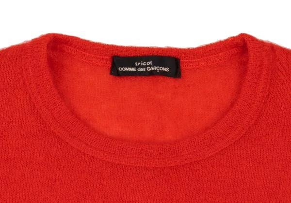 トリココムデギャルソンtricot COMME des GARCONS 袖かぎ編み切替ニット 赤M位 K-154845_004