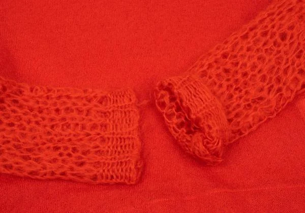 トリココムデギャルソンtricot COMME des GARCONS 袖かぎ編み切替ニット 赤M位 K-154845_006