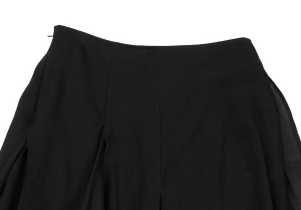 ヨウジヤマモト ファムYohji Yamamoto FEMME コットンスリットレイヤードデザインスカート 黒1 K-154874_003