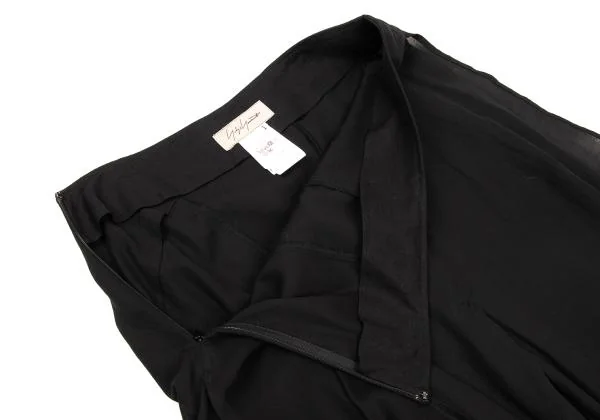 ヨウジヤマモト ファムYohji Yamamoto FEMME コットンスリットレイヤードデザインスカート 黒1 K-154874_004