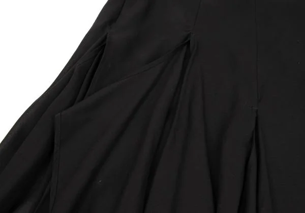 ヨウジヤマモト ファムYohji Yamamoto FEMME コットンスリットレイヤードデザインスカート 黒1 K-154874_005