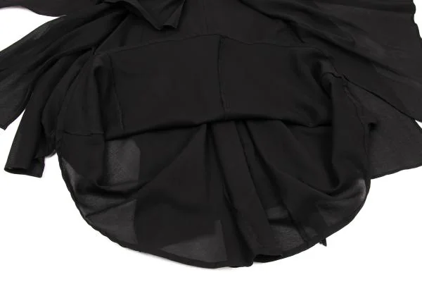 ヨウジヤマモト ファムYohji Yamamoto FEMME コットンスリットレイヤードデザインスカート 黒1 K-154874_008