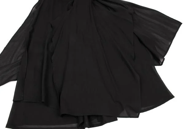 ヨウジヤマモト ファムYohji Yamamoto FEMME コットンスリットレイヤードデザインスカート 黒1 K-154874_010