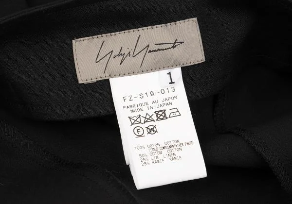ヨウジヤマモト ファムYohji Yamamoto FEMME コットンスリットレイヤードデザインスカート 黒1 K-154874_012