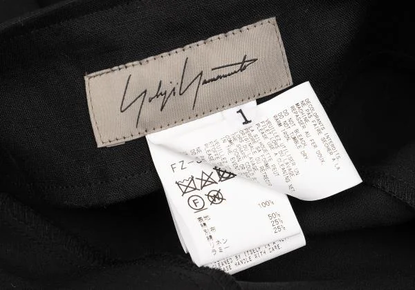 ヨウジヤマモト ファムYohji Yamamoto FEMME コットンスリットレイヤードデザインスカート 黒1 K-154874_013