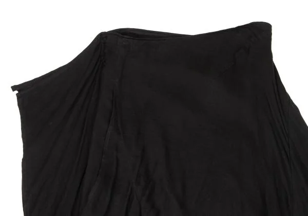ヨウジヤマモト ファムYohji Yamamoto FEMME レーヨンサイドジップデザインラップスカート 黒1 K-154875_003