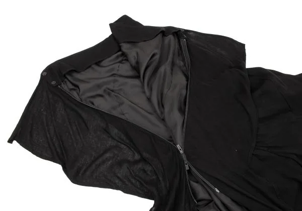 ヨウジヤマモト ファムYohji Yamamoto FEMME レーヨンサイドジップデザインラップスカート 黒1 K-154875_005