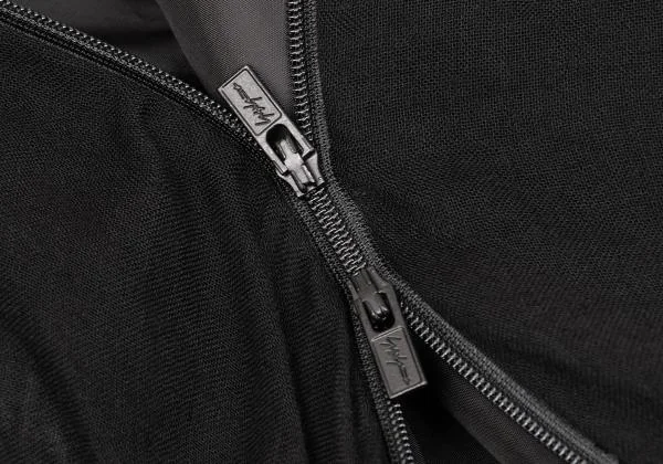 ヨウジヤマモト ファムYohji Yamamoto FEMME レーヨンサイドジップデザインラップスカート 黒1 K-154875_006