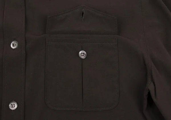 プラダPRADA シルクストレッチブラウス 焦げ茶40 K-154948_007