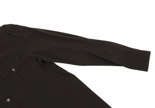 プラダPRADA シルクストレッチブラウス 焦げ茶40 K-154948_008