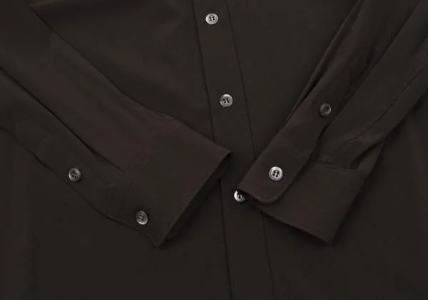 プラダPRADA シルクストレッチブラウス 焦げ茶40 K-154948_009