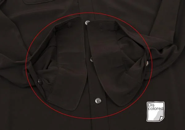プラダPRADA シルクストレッチブラウス 焦げ茶40 K-154948_010