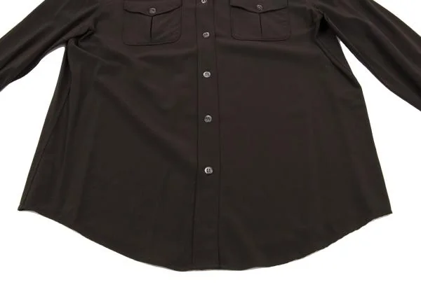 プラダPRADA シルクストレッチブラウス 焦げ茶40 K-154948_011