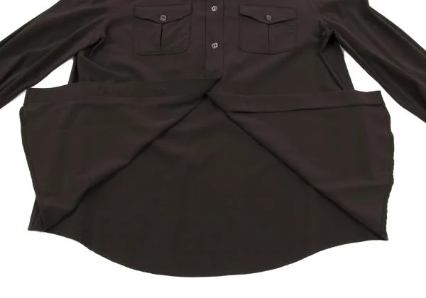 プラダPRADA シルクストレッチブラウス 焦げ茶40 K-154948_012