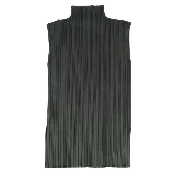 PLEATS PLEASE Pleated High Neck Sleeveless T-shirt K-155087_012