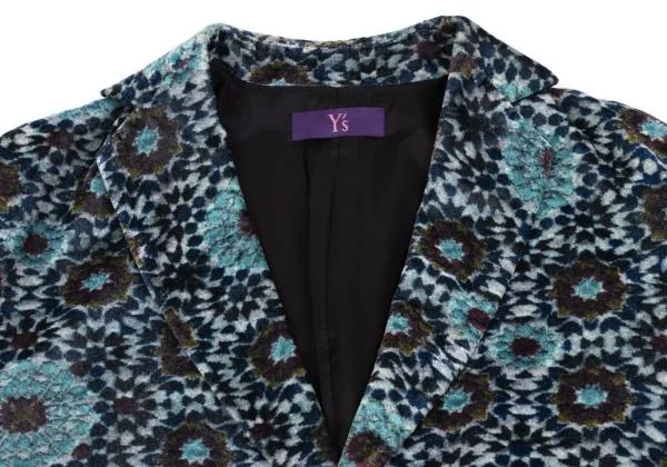 Y's Geometric Floral Velours Long Jacket K-155167_004