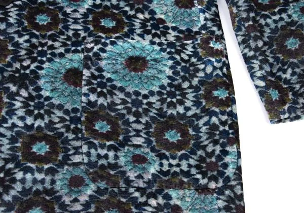 Y's Geometric Floral Velours Long Jacket K-155167_010