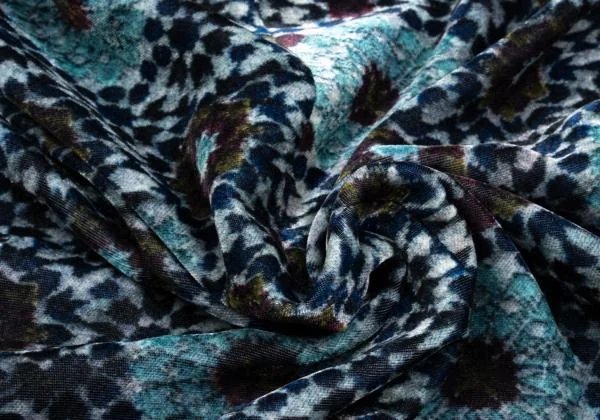Y's Geometric Floral Velours Long Jacket K-155167_014