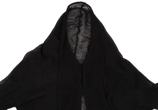 Y's ワイズ　ロングカーディガン　サマーニット　麻　リネン　ブラック ワイズY's リネンニットロングカーディガン 黒2 | DCブランド