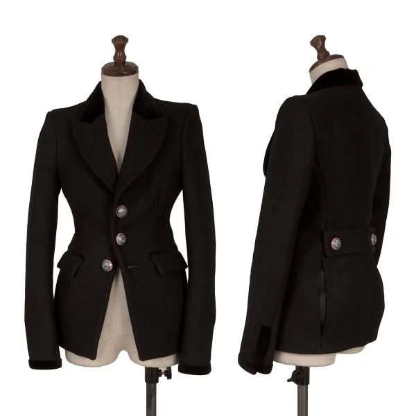 BALENCIAGA Emblem Printed Lining Piping Jacket Black 36 K-155220_001