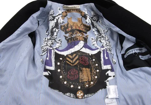 BALENCIAGA Emblem Printed Lining Piping Jacket K-155220_013