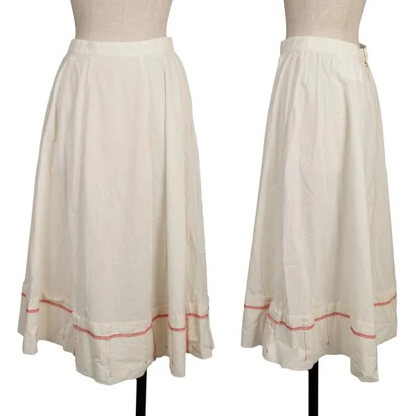 robe de chambre COMME des GARCONS Hem Folded Stitch Design Skirt Ivory,Red M K-155233_001
