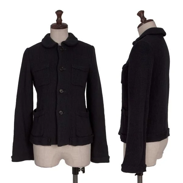 robe de chambre COMME des GARCONS Round Collar Knit Jacket Navy M K-155238_001