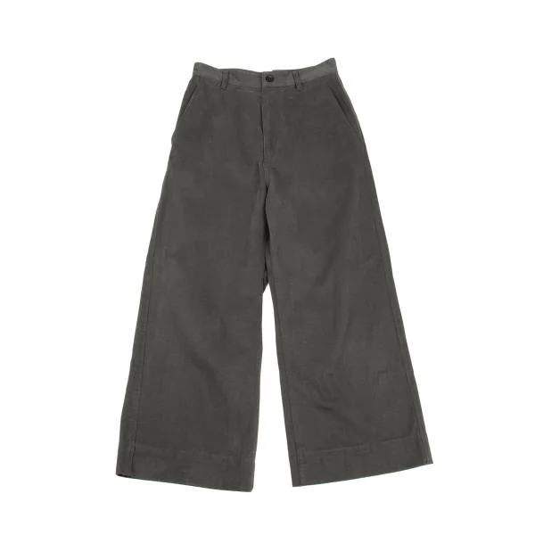 MHL Cotton Moleskin Wide Pants Charcoal 2 K-155298_001