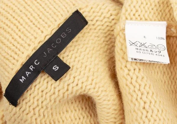 マークジェイコブスMARC JACOBS ウールショールカラーニットカーディガン イエローベージュS K-155303_016