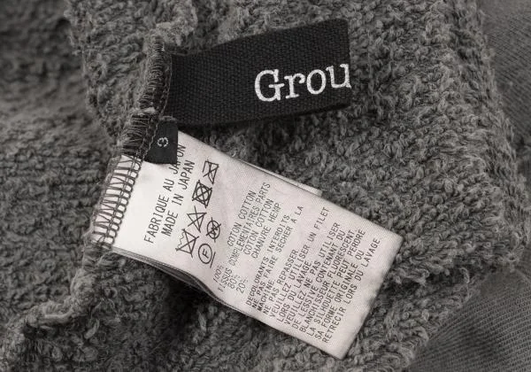 グラウンドワイGround Y 製品染めハーフロゴシーム裁ち切り裏パイルスウェット グレー3 K-155347_011