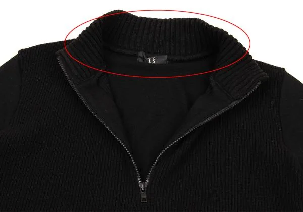 ワイズフォーメンY's for men 異素材切替ハーフジップリブニットセーター 黒2 K-155381_004