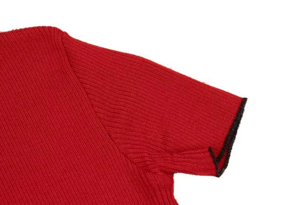 ディーアンドジーD&G ウールパイピング半袖リブニット 赤他40 K-155430_005