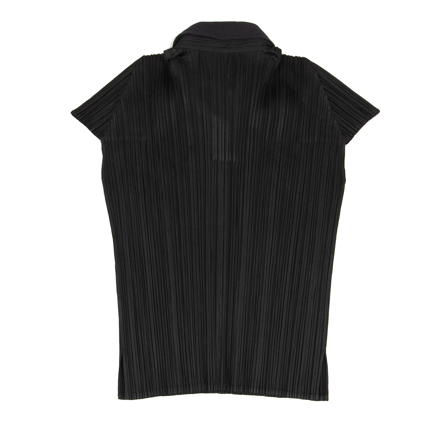 プリーツプリーズPLEATS PLEASE プリーツ襟着脱半袖ポロシャツ