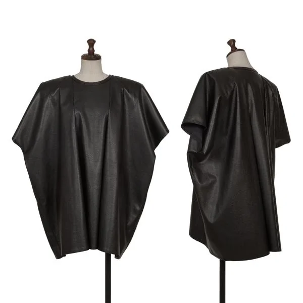 新品!ジュンヤワタナベ コムデギャルソンJUNYA WATANABE COMME des GARCONS フェイクレザータックスクエアシルエットトップス 黒S K-155458_001