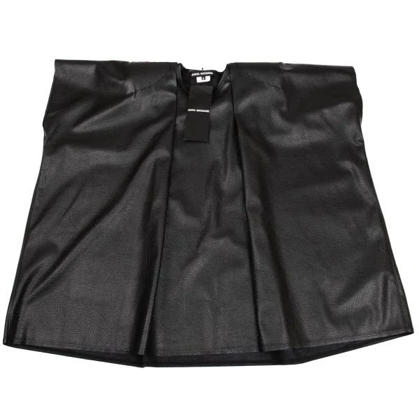 新品!ジュンヤワタナベ コムデギャルソンJUNYA WATANABE COMME des GARCONS フェイクレザータックスクエアシルエットトップス 黒S K-155458_002
