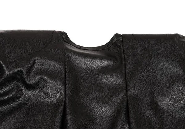 新品!ジュンヤワタナベ コムデギャルソンJUNYA WATANABE COMME des GARCONS フェイクレザータックスクエアシルエットトップス 黒S K-155458_010